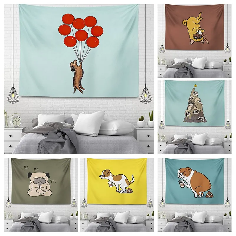 Custom Wall decoration tapestry aesthetic room decor funny dog tapestry accessories wall hanging  large fabric wall home decor