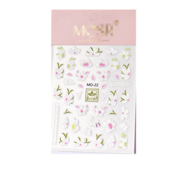 3 шт. в одном наборе Красивые цветочные 5D наклейки для ногтей и