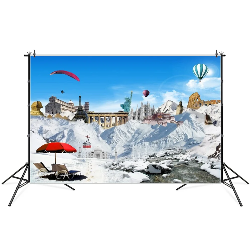 

Outdoor Activity Sport Scenic Spots Sets Birthday Party Photoshoot Backdrops Collection Parthenon Snow Photography Backgrounds