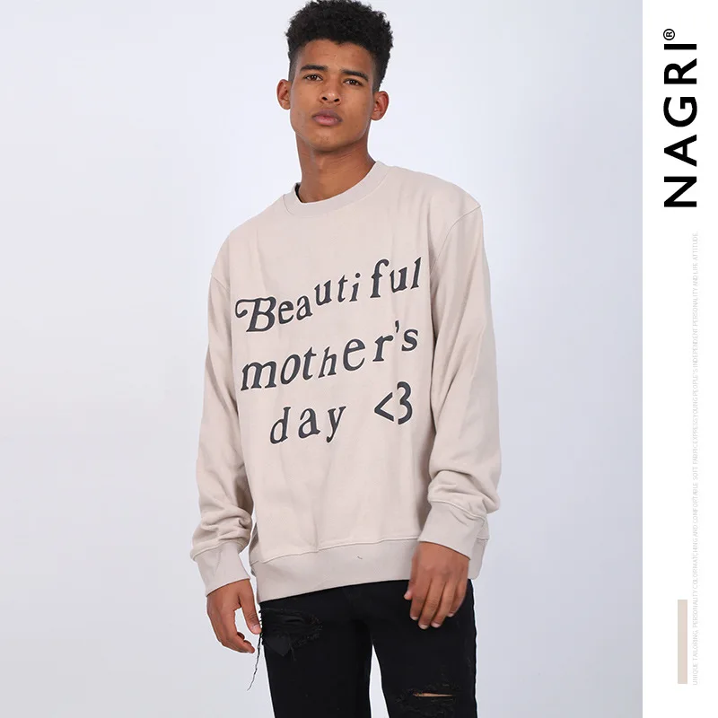 

2022 Spring Letter Printed Hoodies Men Clothing Harajuku Hip Hop Casual Streetwear High Quality Long O Neck Pullover Mens Hoodie