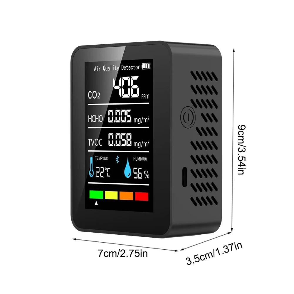 Монитор качества воздуха 5 в 1 ЖК-дисплей портативный детектор углекислого газа