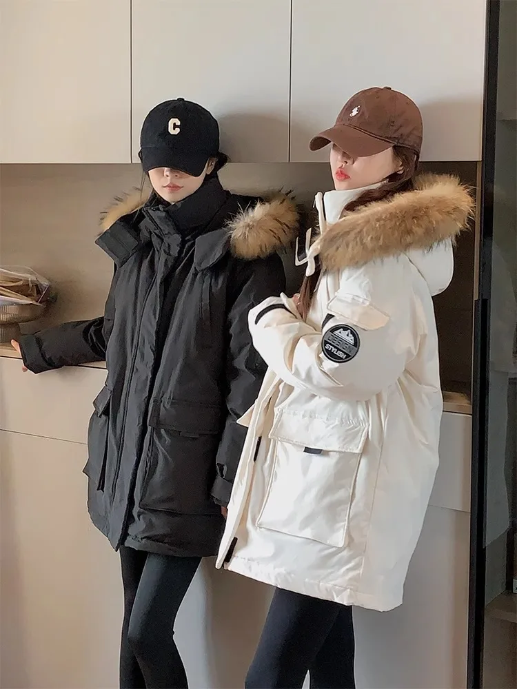 Теплый пуховик одежда с хлопковой подкладкой женские комбинезоны парка образ