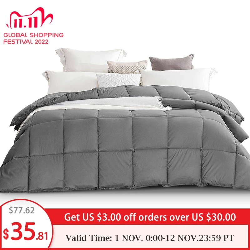 

Globon All Seasons Down-alternative Comforter Beddings Plain Quilt Blanket Duvet King Queen Twin Size Fast Shipping