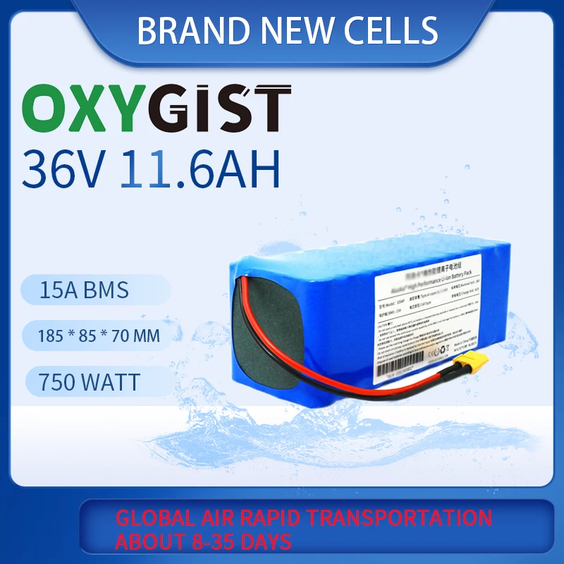 Литиевый аккумулятор высокой емкости OXYGIST 18650 Ач 10S4P 36 в 42 для электровелосипеда