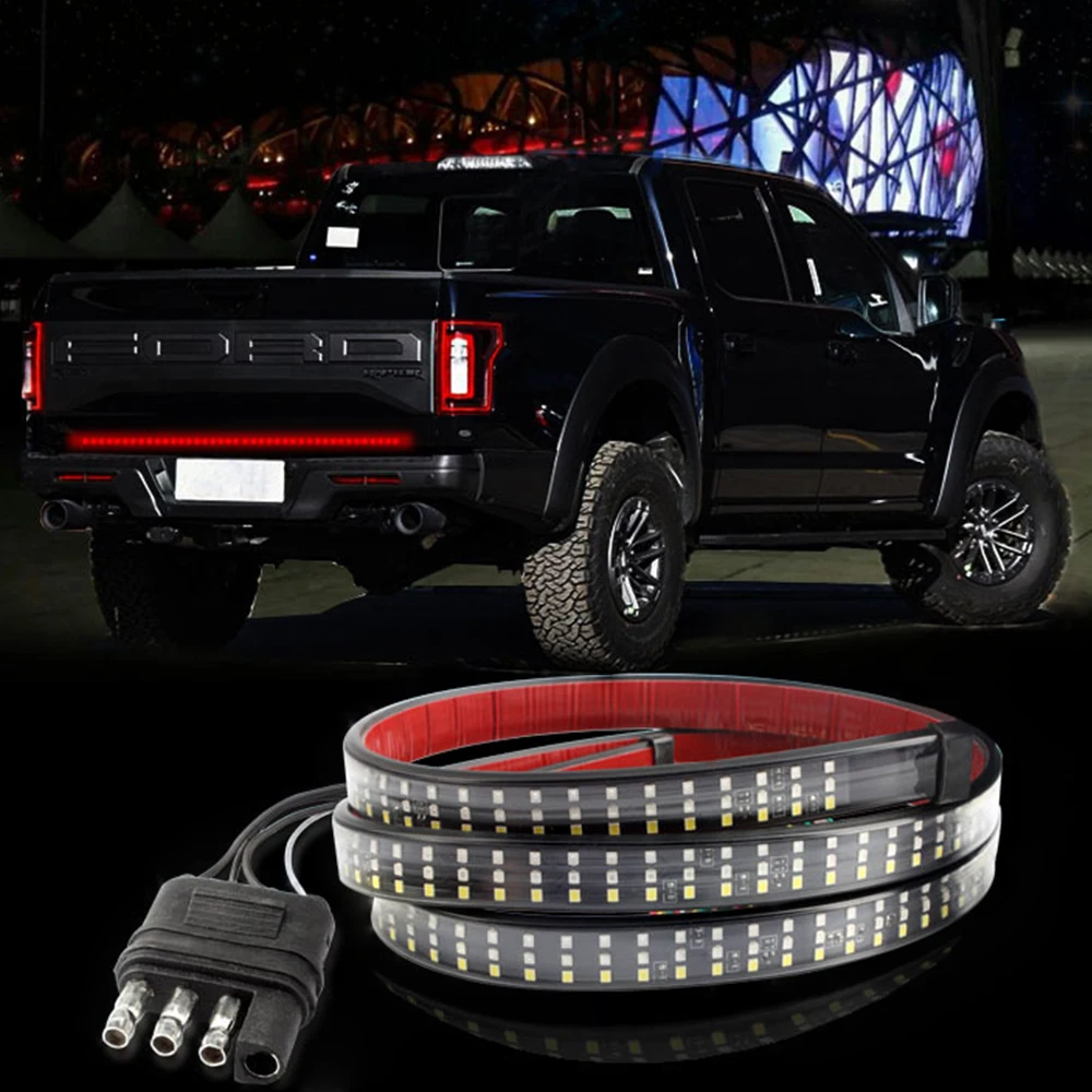 

LED Strip Brake Stop Lamps 60inch 1.5m Pickup Rear Turn Signal Lights 3 Colors Flashing Truck Trailer Accessories Universal 12V