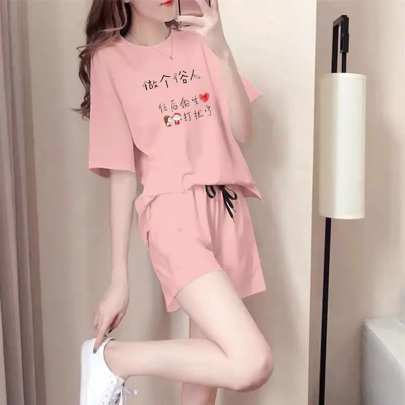 Women Sleepwear Lovely Home Suits Pyjama Short Sleeve Pajamas Set 2022 Women Pajamas Comfortable Girl Spring And Summer Pijamas