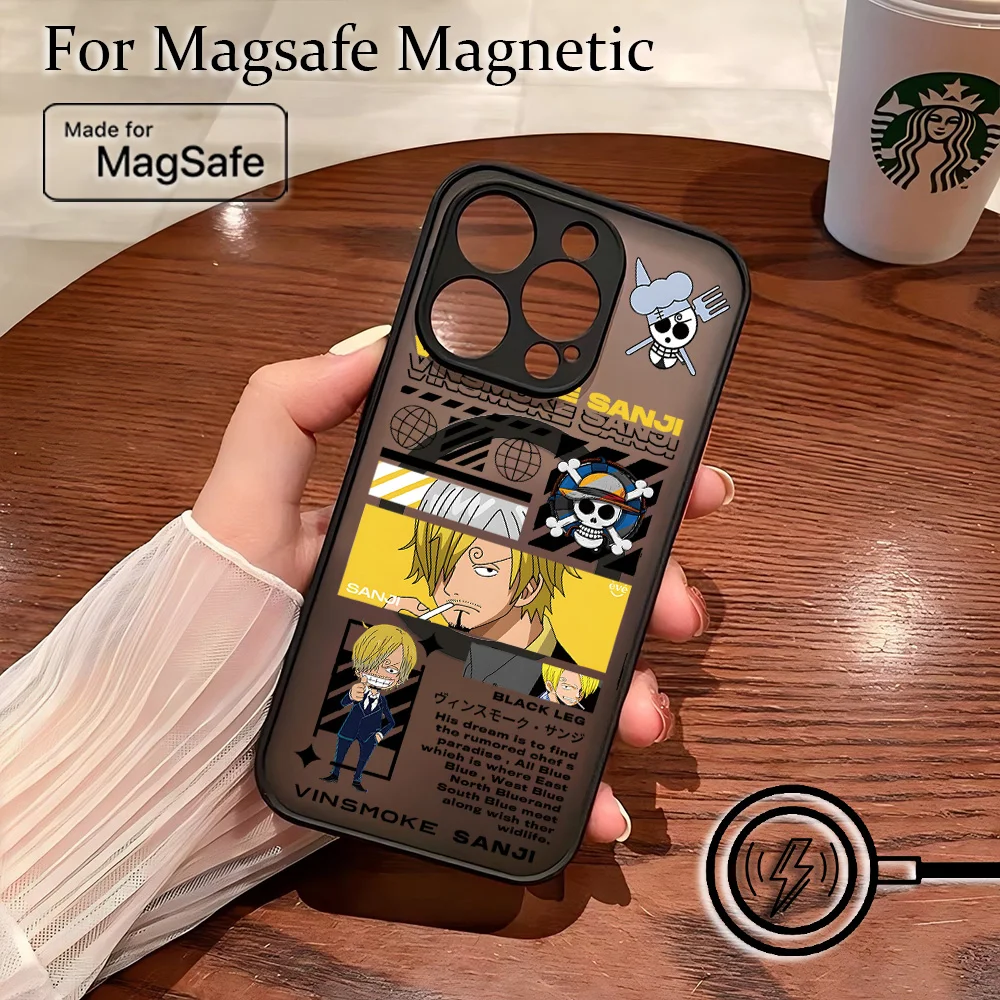 Anime Luffys Pieces Ones Phone Case for iPhone 16 15 14 13 12 11 Pro Max Mini XR XS X 7 8 6 6s Plus Matte Magnetic Back Cover