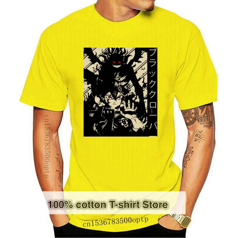 

Новые Потрясающие футболки с черным клевером Asta в японском стиле, мужские хлопковые футболки с круглым вырезом и коротким рукавом, футболки...