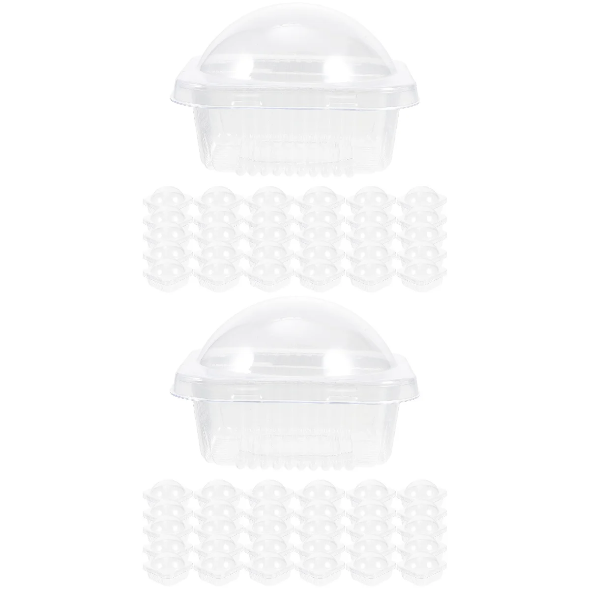 

100 Round Packaging Boxes Mid-autumn Moon Cake Thickened Transparent Holders