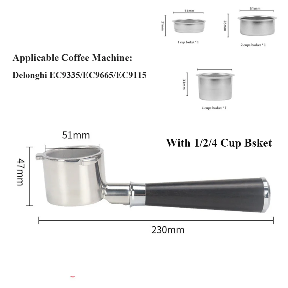

Деревянный бездонный портафильтр 51 мм для кофемашины Delonghi YUAN-ECT