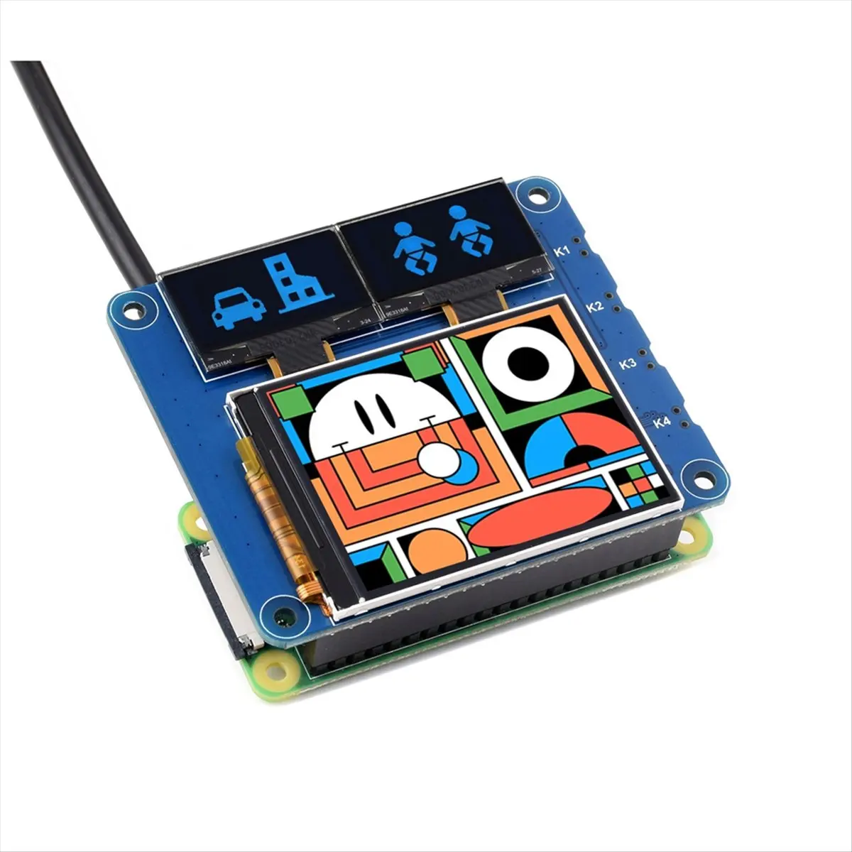 Фото 2-дюймовый ЖК-экран с 0,96-дюймовым модулем OLED-дисплея HAT Kit для RPi Zero 2 W 3 Model B 4 5 Плата расширения №3