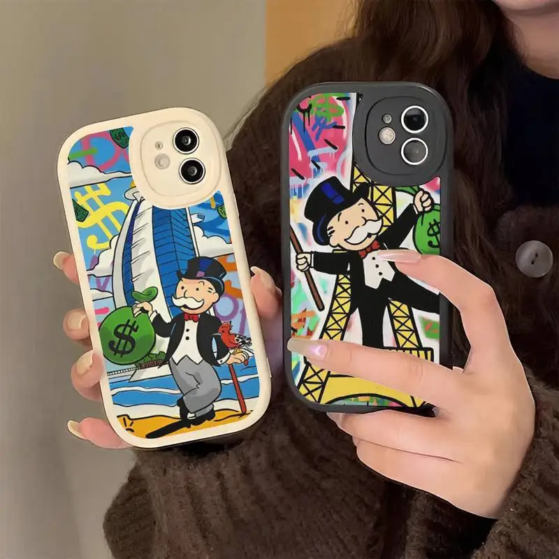 

Trend Cartoon Dollar Alec MonopolyHard Leather Phone Case for iPhone 13 12 Mini 11 14 Pro Max Xs X Xr 7 8 Plus 6 6s Se 2022