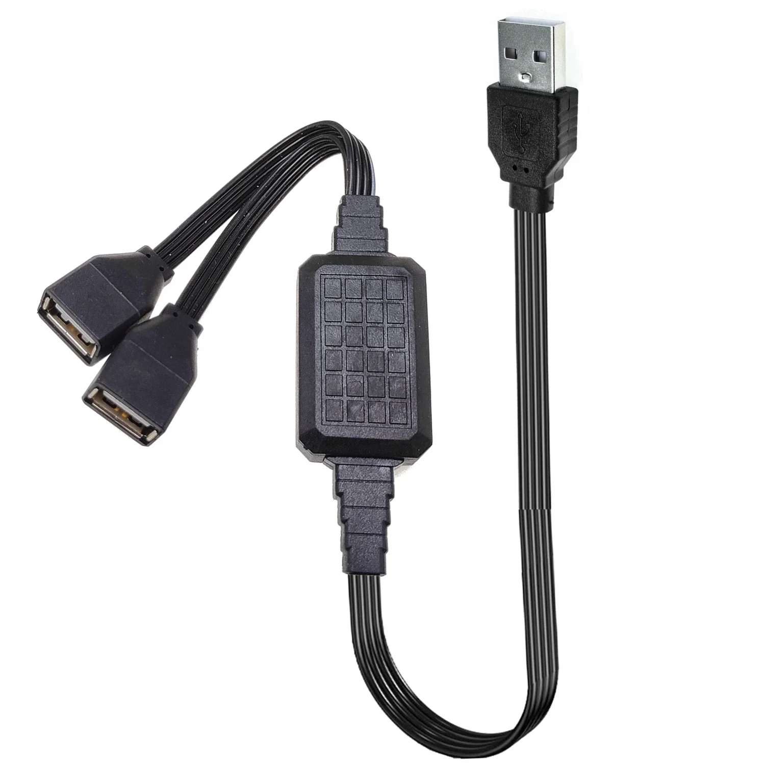 Фото 60CM Cable distributor and USB 2.0, PC power adapter converter, car Dual data transmission charging cable, 1 male and 2 female №4
