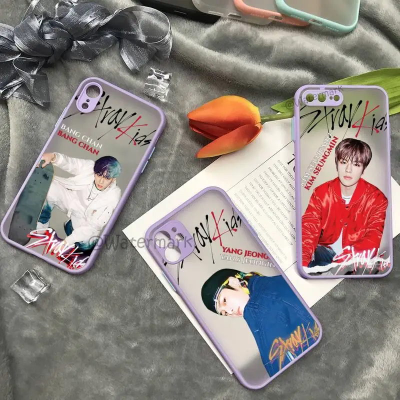 

Stray Kids Kpop Singer Phone Case For IPhone 13 12 Mini 11 Pro Max Xs Xr X 7 8 Plus Purple Matte Translucent Funda