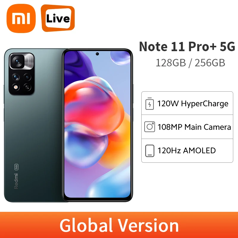 Смартфон Xiaomi Redmi Note 11 Pro Plus телефон с экраном 256 дюйма 8 ГБ + 128 |