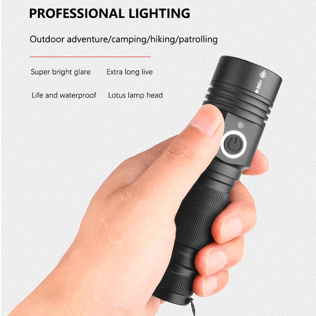 

2/3 Magnetic Flashlight Rechargeable Torch Tactical Camping Lamp Fishing
