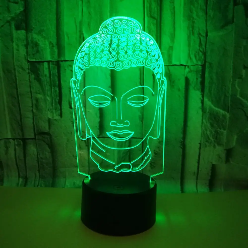 

Buddha 3D LED Lamp 7 Color Night Lamp for Kids Toy Christmas Birthday Gifts Wood grain Base with remote control