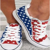 star striped round toe casual canvas shoes sport shoes low top canvas sneakers fashion comfortable sneakers flat womens shoes