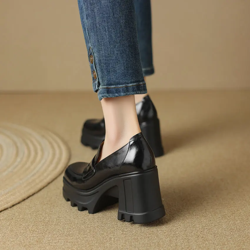 QUTAA/2024 женские туфли-лодочки на высоком квадратном каблуке обувь с квадратным