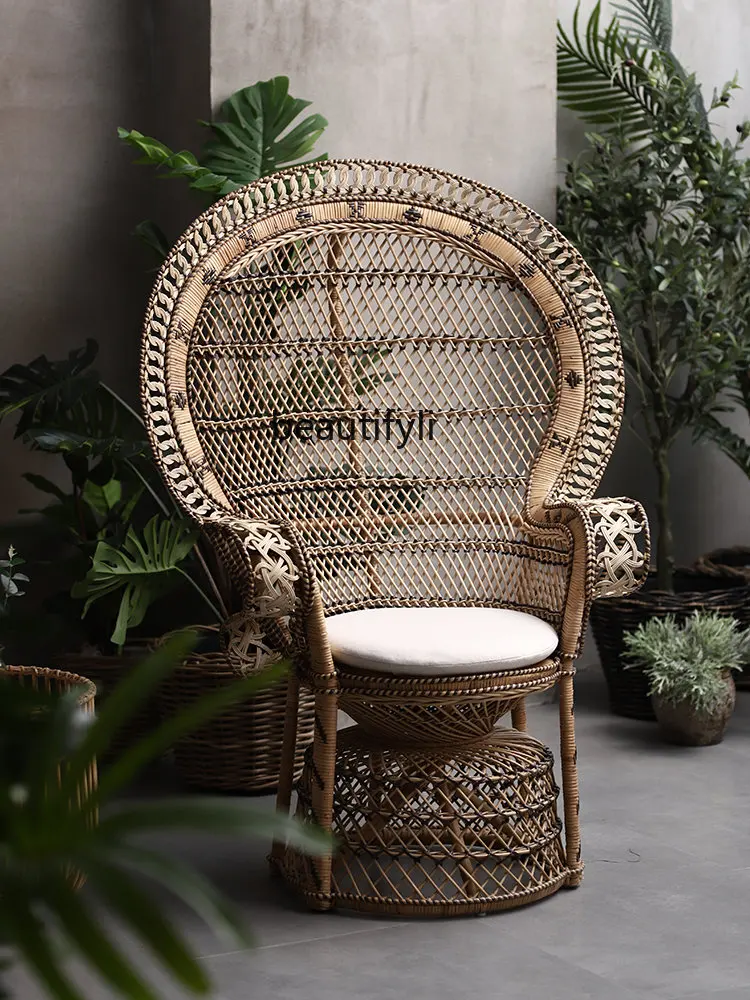 Натуральный ротанговый стул yj B &amp с павлином индонезийский дизайнерский
