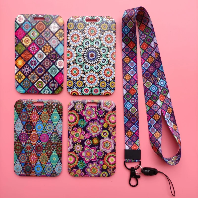

Mandala Pattern Lanyard ID Badge Holder Cute Name Card Holders with Cool Neck Rope Drop Shipping