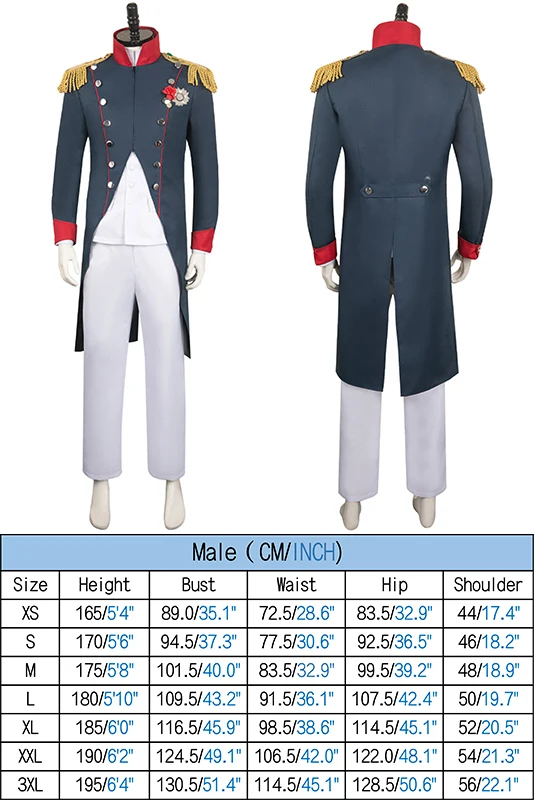 Cos аксессуары для костюма Наполеона фэнтези Темно-Синяя Униформа взрослых мужчин