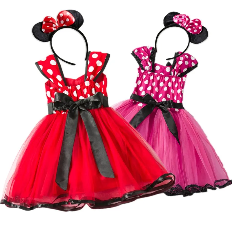 Girls Dress For Baby Kids Cosplay Party Dress Up 1-5 Years Toddler Children Polka Dots Birthday Princess Costume