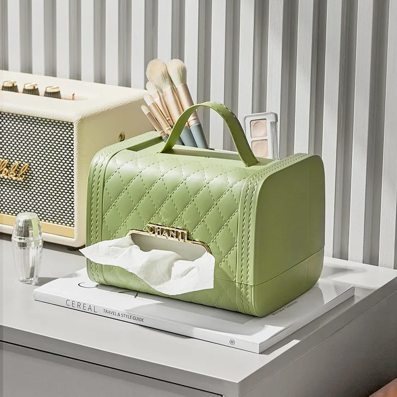 

Handbag Tissue Box Tissue Storage Box Makeup Packaging Case Multi-Compartments Phone Desktop Napkin Holder