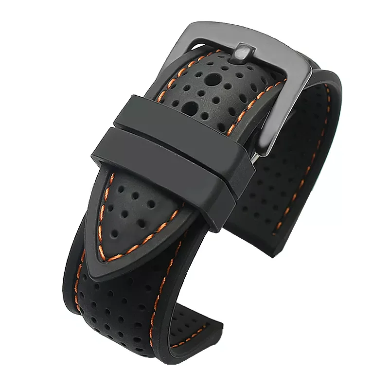 

New Breathable Silicone Sports Band for hua-wei Sam-sung watchband 20mm 22mm rubber strap for Mido- T-issot O-mega Accessories