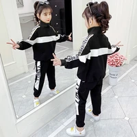 2022 spring girls t shirt pants set kids cool hoodies trousers casual cotton suits clothing set for children xxz 61