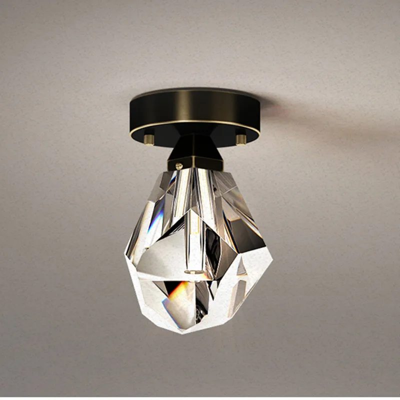 

Светодиодные Хрустальные потолочные светильники, Современное украшение для спальни, гостиной, кухни, коридора, входа, Алмазный комнатный потолочный светильник