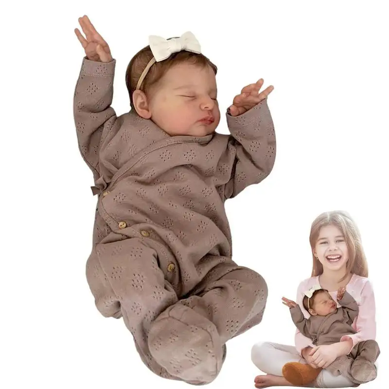 

Silicone Newborn 19 Inch Sleeping Silicone Newborn Doll Cute Newborn Girl Dolls Simulation Realistic Doll