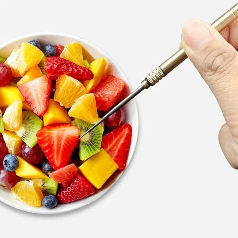 

Titanium Outdoor Portable Multi-Function Toothpick Bottle Fruit Fork Camping Tool Toothpick Tube Kitchen Utensil Accessories