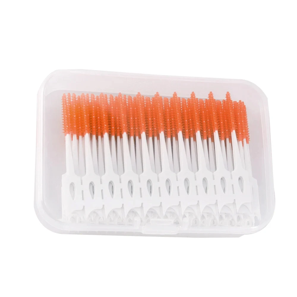 Мягкая силиконовая межзубная щетка 200 шт./кор. зубочистки с резьбой двуглавая