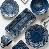 piece art nested dinner plates full set ceramic sets dinnerware luxury serving plates set dishes pratos de jantar full tableware