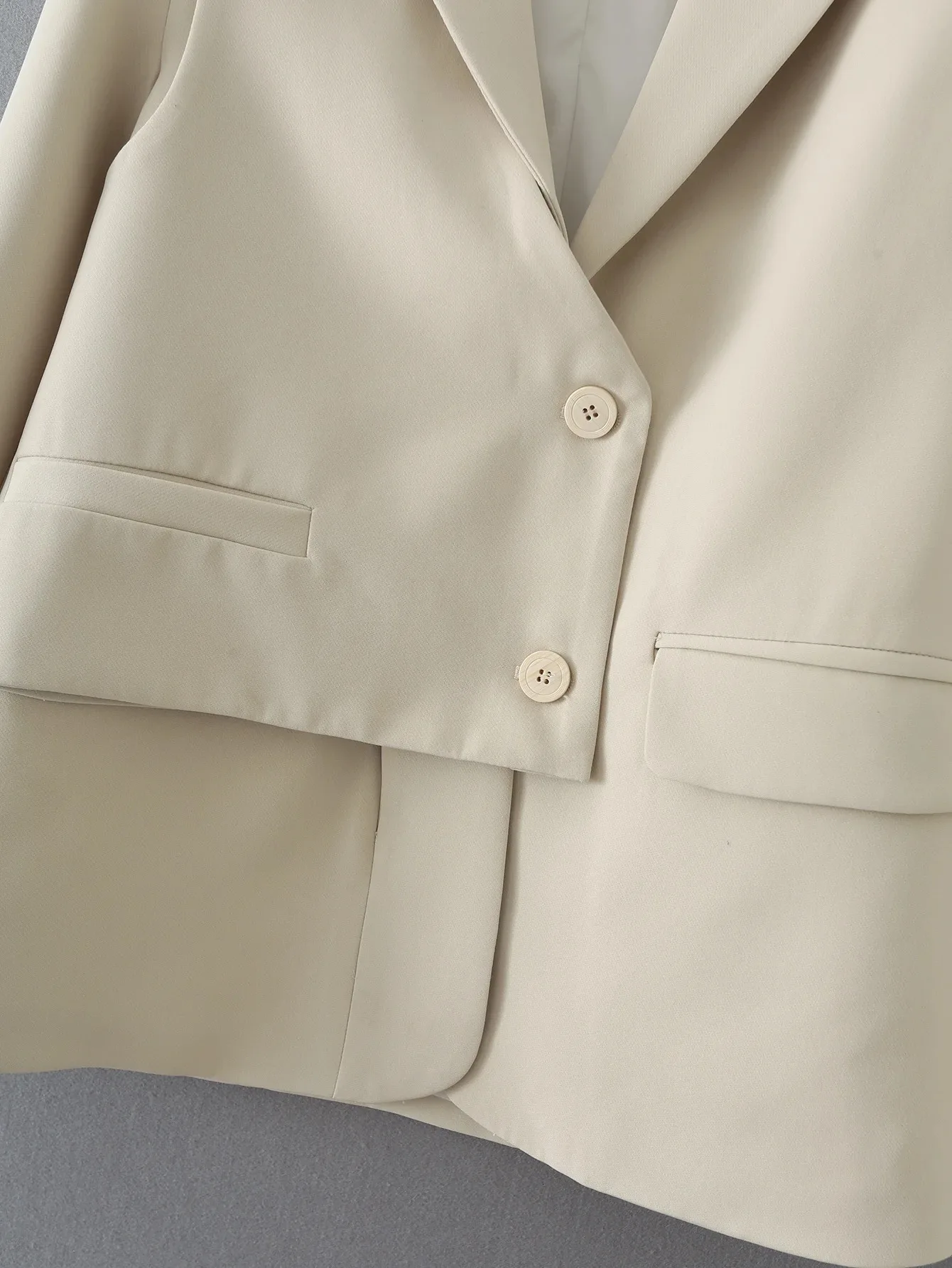 LXUNYI Solid Color Casual Blazers 2022 Suit jacket Women Spring Long Sleeve Loose Beige Fashion Work Blazer Lady Coat