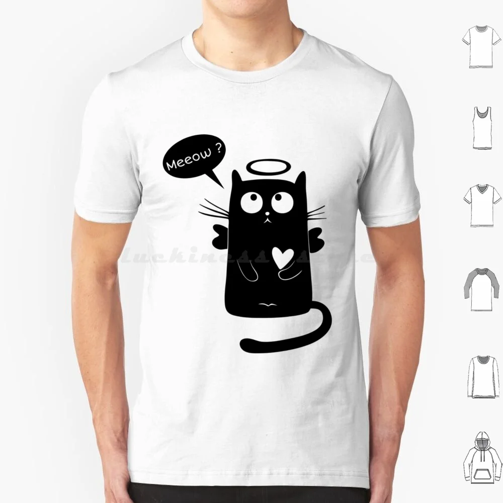 Милая футболка с рисунком кошки (идеи для подарка) Футболка большого размера 100%