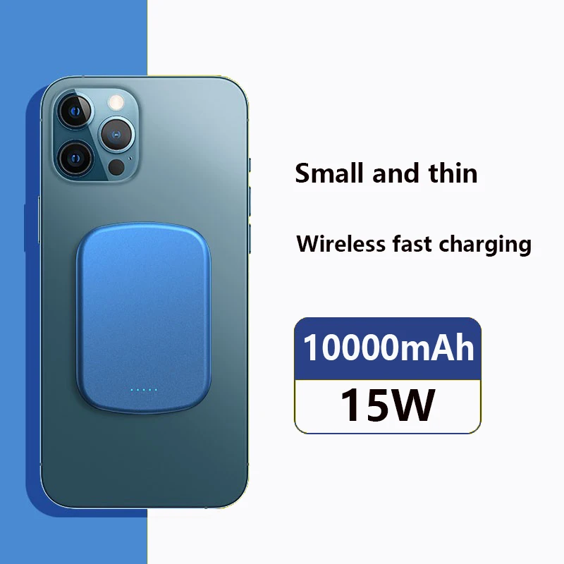 

15W Magnetic Wireless 10000mAh Fast Charger Portable Power Bank For iPhone 13 12 Pro Max External Spare Battery Pack powerbank