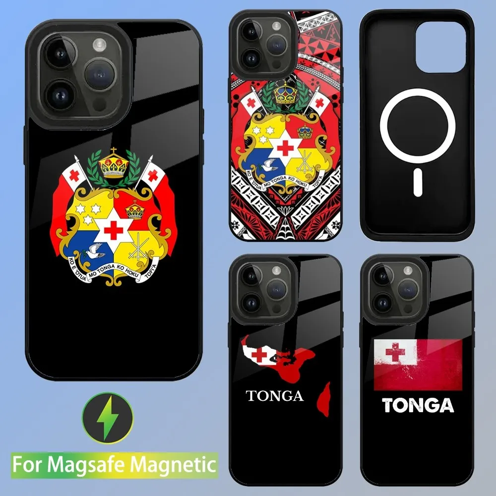 Tongan Coat of Arms Tonga Phone Case For iPhone 16 15 14 13 12 11 Plus Pro Max Mini Magsafe Magnetic Wireless Charging