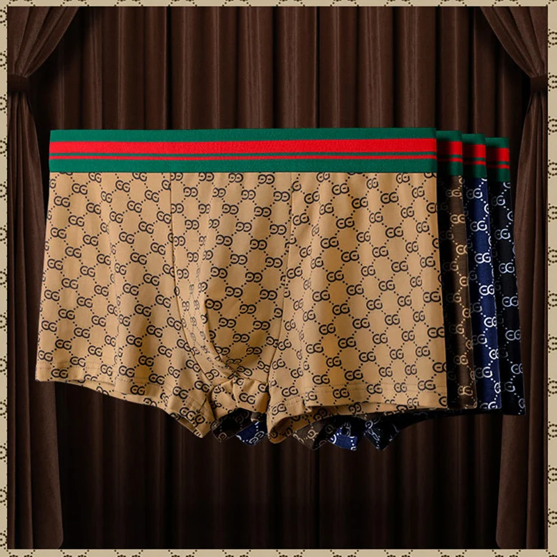 

4PCS/Lot Brand Men's Panties Underwear Boxers Pure Cotton 5A Antibacterial Graphene Comfort Breathable Hygroscopic Elastic Boxer
