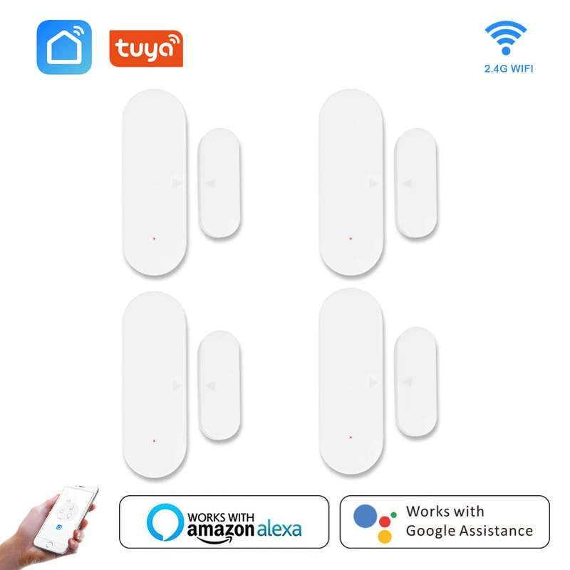 

Tuya Smart WiFi Window Door Sensor Detector Alarm Smart Life APP remote monitor Home Security Support Alexa Google assistant