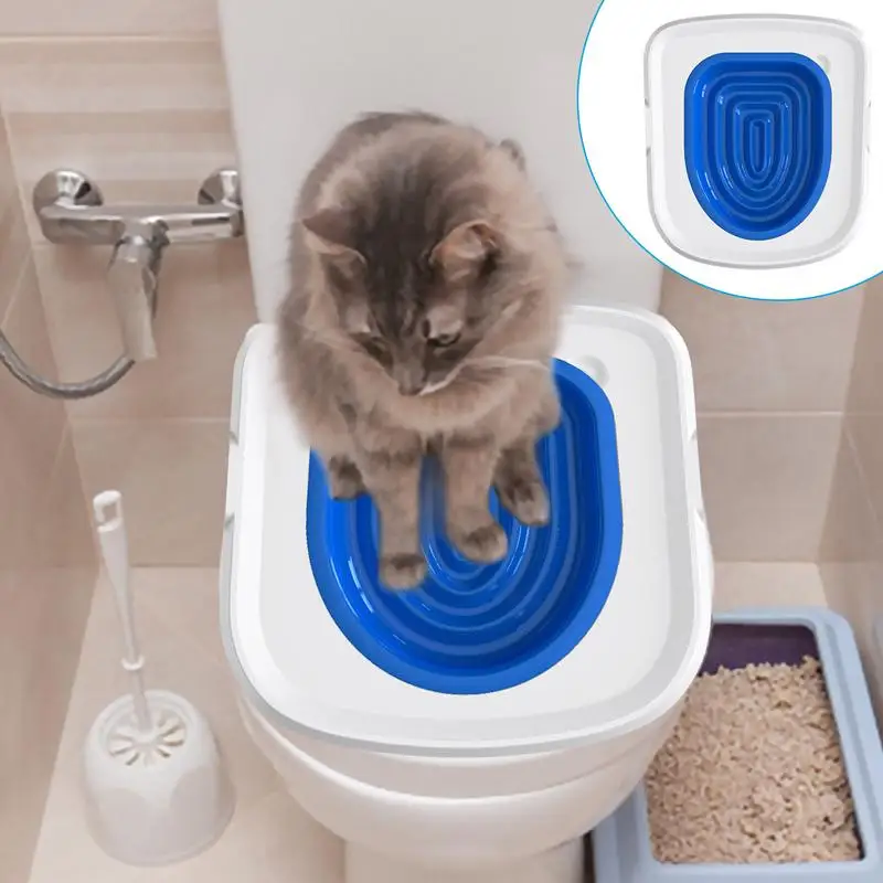

New Upgrade Cat Toilet Trainer Reusable Toilet Training Seat For Cats Plastic Training Set Litter Box Mat Toilet Pet Supplies