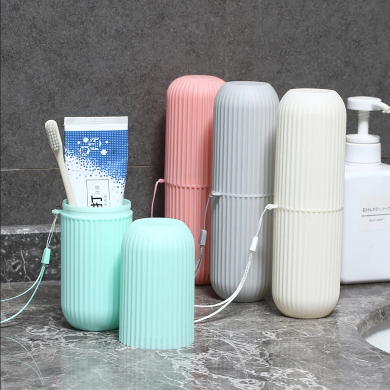 

Travel Portable Toothbrush Cup Bathroom Toothpaste Holder Storage Case Box Organizer Travel Toiletries Storage Cup New Creative