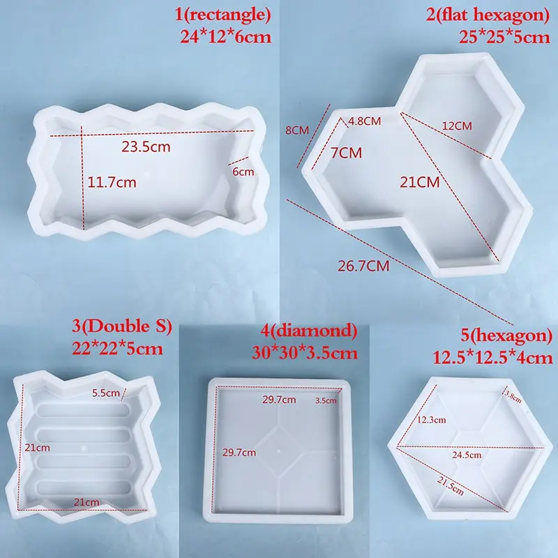 

Plastic Brick Mold Paving Pavement Walkway Molds MEW DIY Path Maker Middle Of Hole Shape Garden Path Concrete