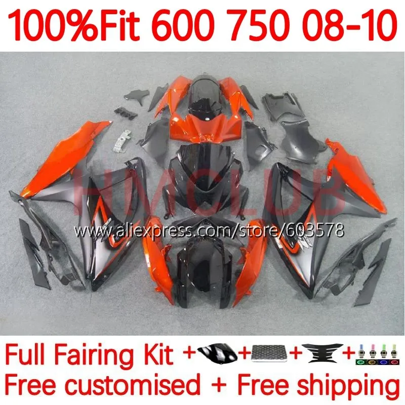 

Injection For SUZUKI GSXR-600 K8 GSXR 750 600 CC GSXR750 GSXR600 2008 2009 2010 GSXR-750 08 09 10 Fairings 94No.27 orange grey
