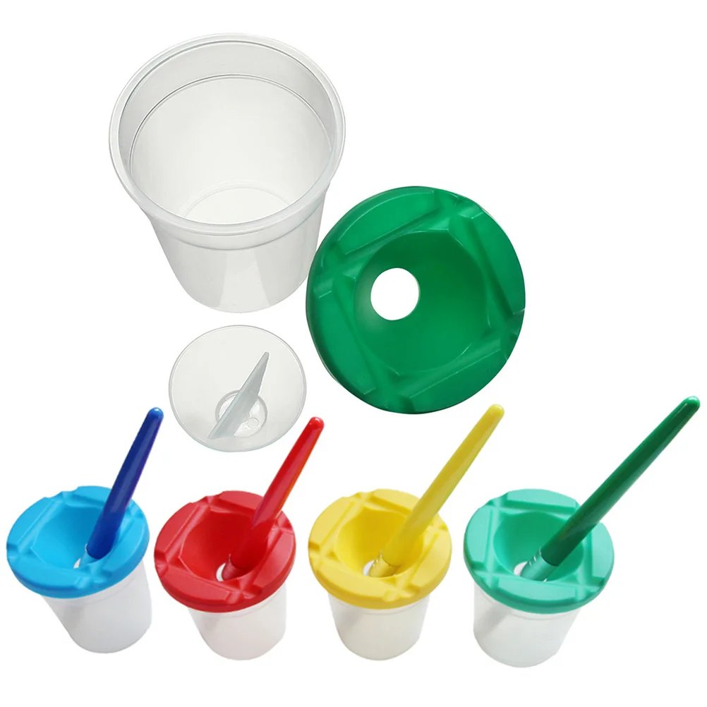 

Cups Brush Cup Paintingspill Kids Graffiti Proof Setartists Container Storage Accessory Easel Pot Empty Measuring Artist Supply