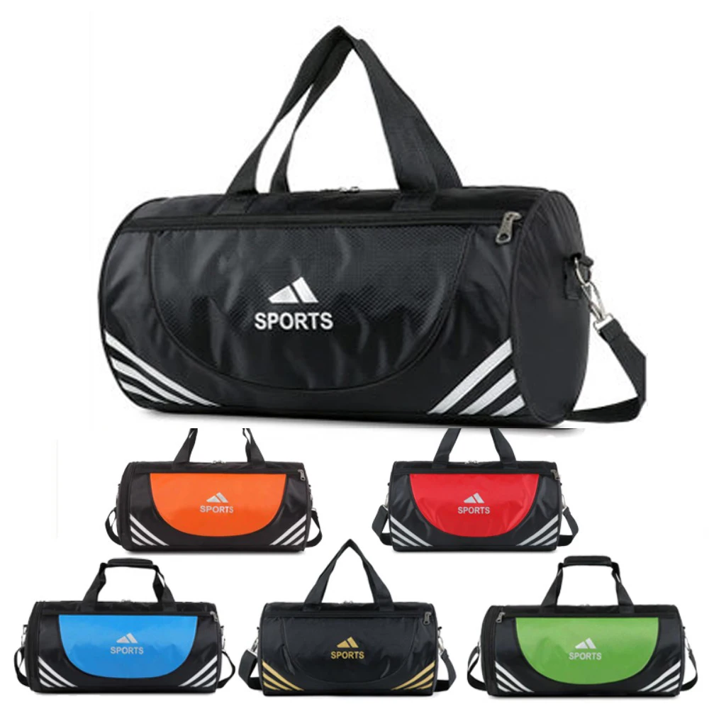 Men Women Sports Gym Bag Travel Fashion Unisex Outdoor Yoga Training Fitness Leisure Bag Black Swimming Handbag