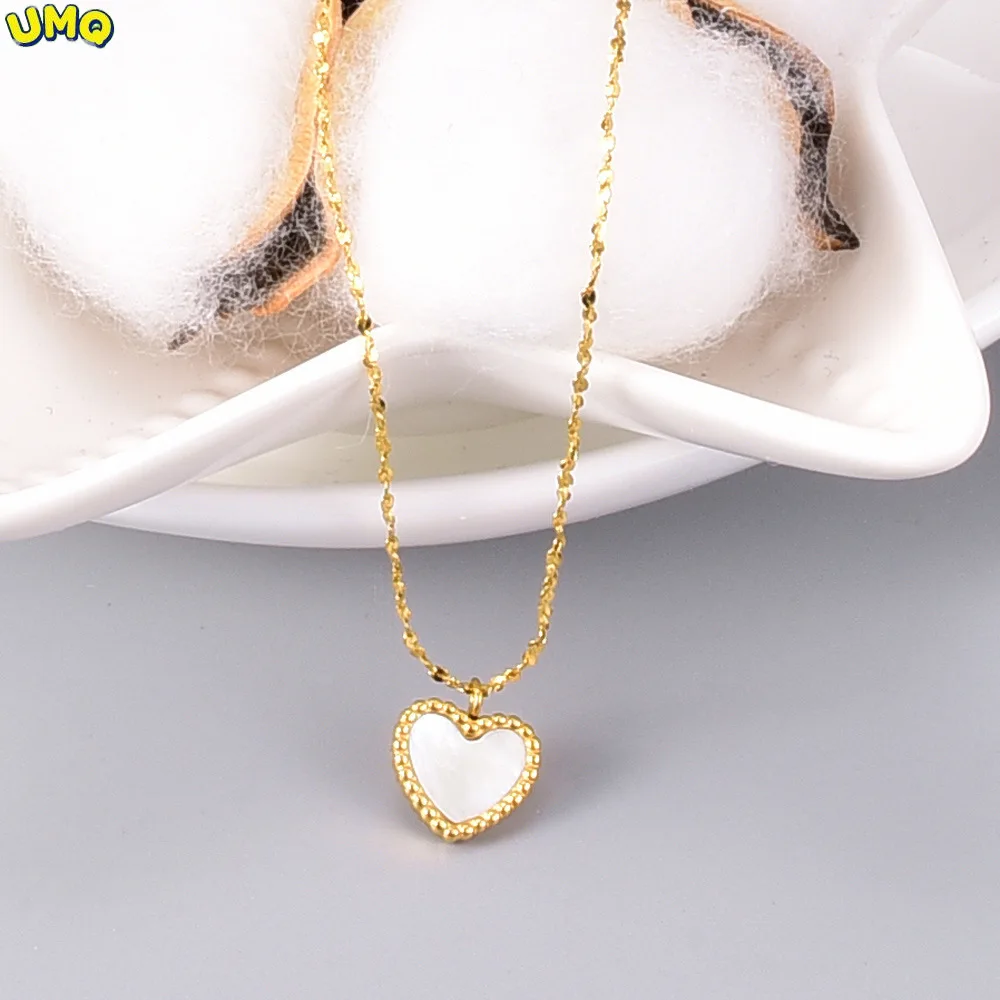 

18k Gold Plated Heart-shaped Shell Starry Necklace Ms. Ladies Clavicle Chain Wedding Birthday Exquisite Jewelry Gift