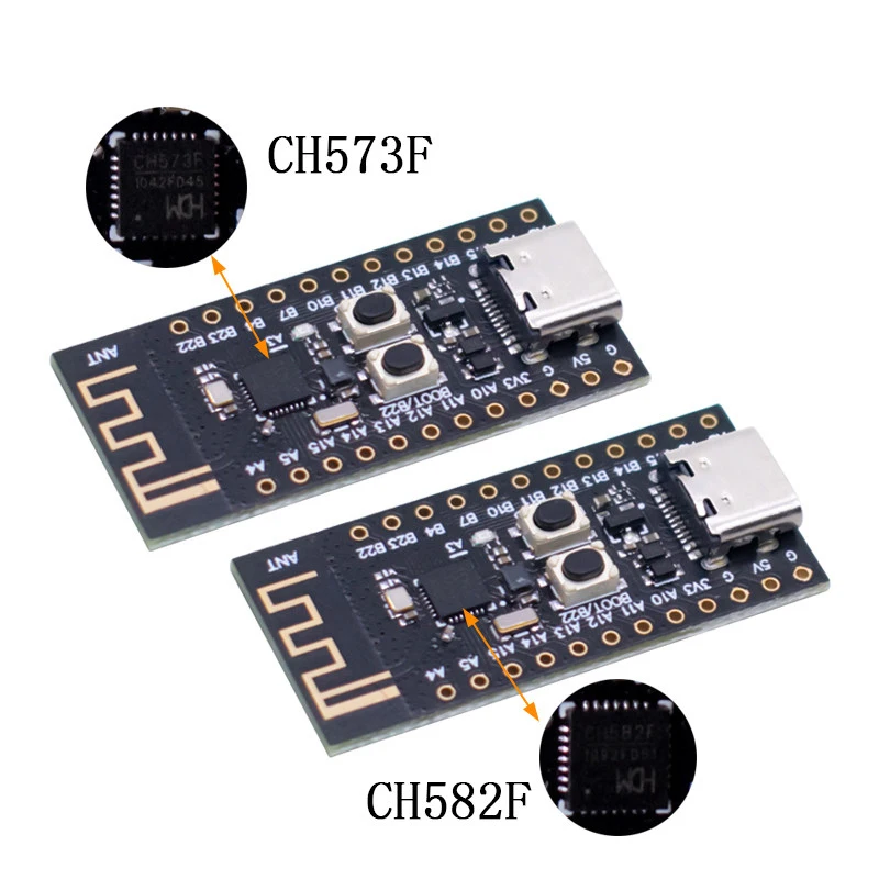 Фото CH571F CH573F CH582F RISC‑V BLE4.2 Bluetooth-плата разработки с разъемом Type-C, беспроводной модуль MCU для проектов IoT и электронного DIY. №4