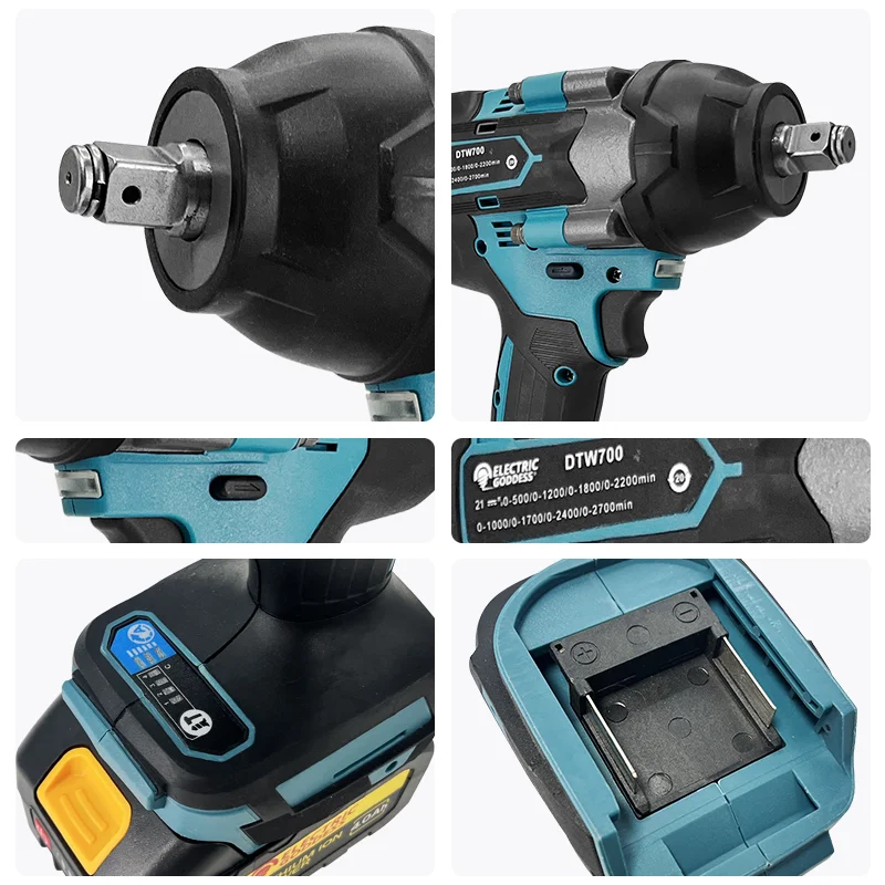 DTW700 Электрический бесщеточный аккумуляторный ударный гайковерт Goddess 1/2 с высоким